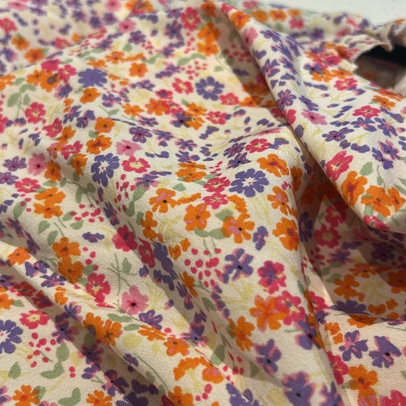 Noisy May Sabina Ditzy Floral Smocked Loose Fitting Flowy Cottagecore Dress XS - Picture 7 of 11